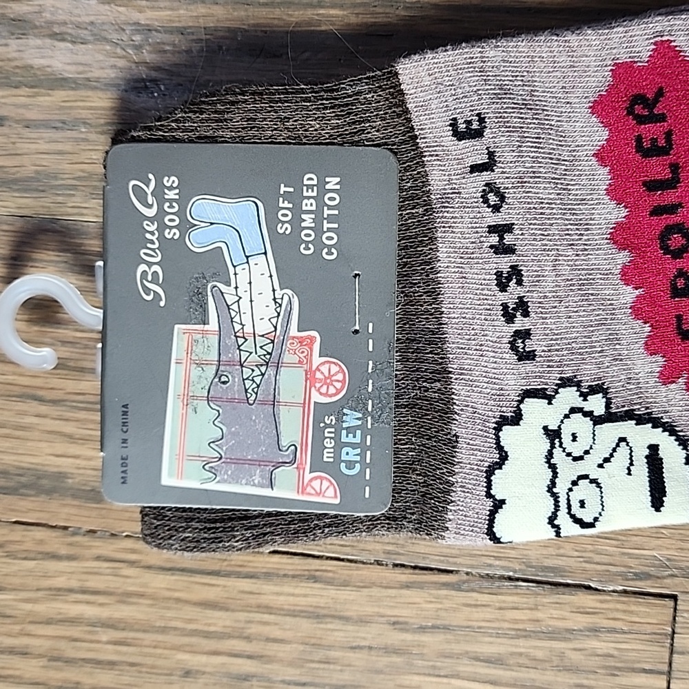 Blue Q Spoiler Alert Graphic Socks - Brown and Pink - Picture 2 of 5